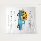 赤ん坊のシャワーが途中にある小さなひまわり タペストリー (正面(横))