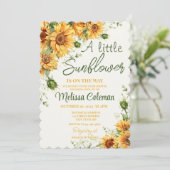 赤ん坊のシャワーが途中にある小さなひまわり 招待状 (スタンド正面)