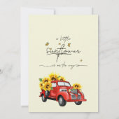 赤ん坊のシャワーが途中にある小さなひまわり 招待状 (裏面)