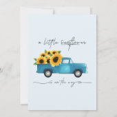 赤ん坊のシャワーが途中にある小さなひまわり 招待状 (裏面)