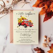 赤ん坊のシャワーが途中にある小さなひまわり 招待状