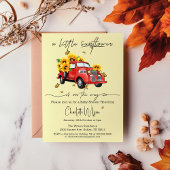 赤ん坊のシャワーが途中にある小さなひまわり 招待状