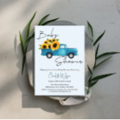 赤ん坊のシャワーが途中にある小さなひまわり 招待状