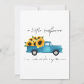 赤ん坊のシャワーが途中にある小さなひまわり 招待状 (裏面)