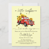 赤ん坊のシャワーが途中にある小さなひまわり 招待状 (正面)