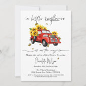 赤ん坊のシャワーが途中にある小さなひまわり 招待状 (正面)