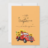 赤ん坊のシャワーが途中にある小さなひまわり 招待状 (裏面)