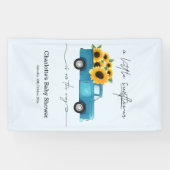 赤ん坊のシャワーが途中にある小さなひまわり 横断幕 (横)