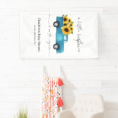 赤ん坊のシャワーが途中にある小さなひまわり 横断幕 (インサイチュ)