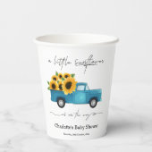 赤ん坊のシャワーが途中にある小さなひまわり 紙コップ (裏面)