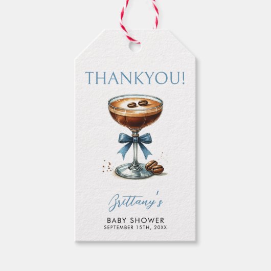 赤ん坊のシャワーが途中にある ギフトタグ (正面)