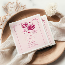 赤ん坊のシャワーが途中にある スタンダードカクテルナプキン