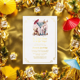 赤ん坊のシャワーが途中にある 箔招待状