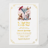 赤ん坊のシャワーが途中にある 箔招待状 (正面)