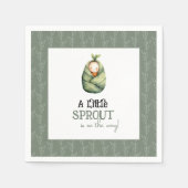 赤ん坊のシャワーのナプキンの途中の小さな芽 スタンダードカクテルナプキン (正面)