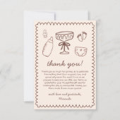 赤ん坊のシャワーの途中のよくはしゃぐチニ サンキューカード (正面)