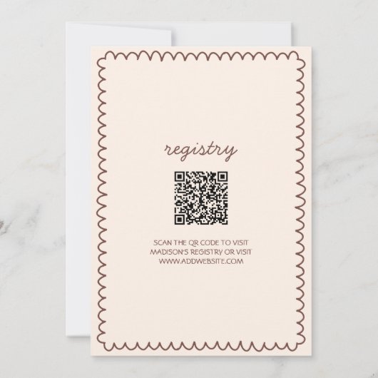 赤ん坊のシャワーの途中のよくはしゃぐチニ 招待状 (裏面)