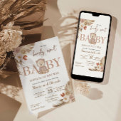 赤ん坊のシャワーを心待ちにでき男女兼用る 招待状