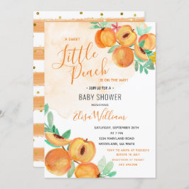 赤ん坊のシャワーを浴びる甘い桃 招待状