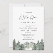 赤ん坊のシャワーを浴びる途中の小さな野生のもの 招待状 (正面)