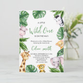 赤ん坊のシャワーを浴びる途中の小さな野生のもの 招待状 (スタンド正面)