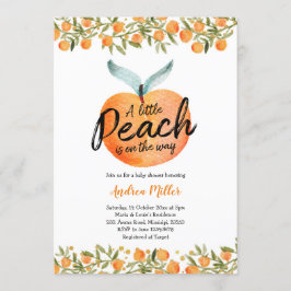 赤ん坊のシャワーを浴びる途中、小さな桃が 招待状