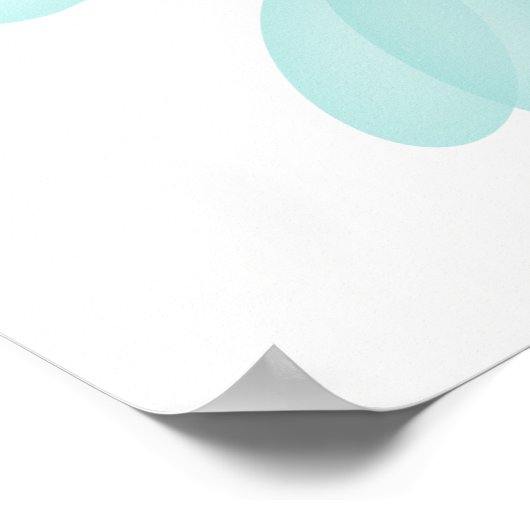 赤ん坊のシャワーを間近にポップ・アートの見る青い風船の動物 ポスター (角)