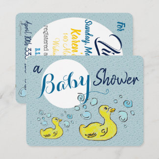 赤ん坊のシャワーアヒル 招待状