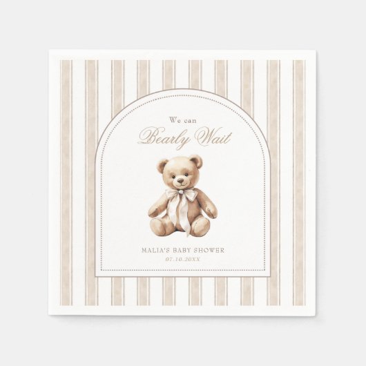 赤ん坊のシャワーエレガントを待つ スタンダードカクテルナプキン (正面)