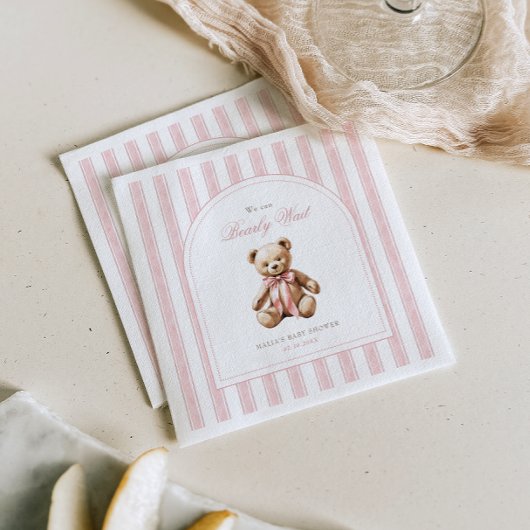 赤ん坊のシャワーエレガントを待つ スタンダードカクテルナプキン