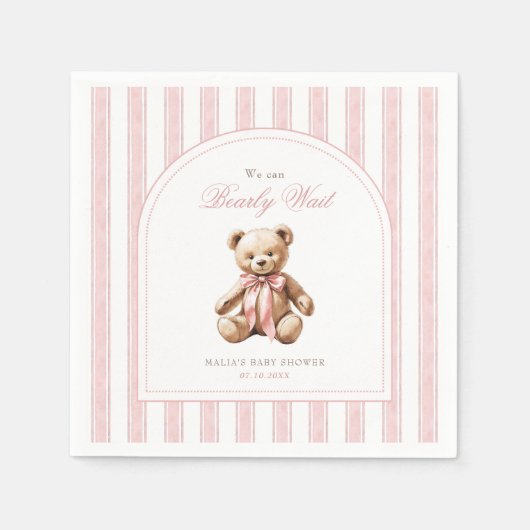 赤ん坊のシャワーエレガントを待つ スタンダードカクテルナプキン (正面)