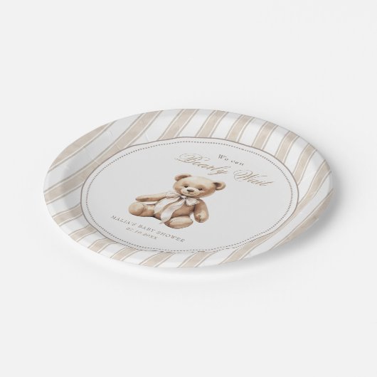 赤ん坊のシャワーエレガントを待つ ペーパープレート (アングル)