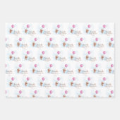 赤ん坊のシャワーパーソナライズされたを待つ ラッピングペーパーシート (正面)