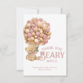 赤ん坊のシャワーモダンを心待ちにする サンキューカード (正面)