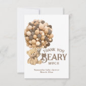 赤ん坊のシャワーモダンを心待ちにする サンキューカード (正面)