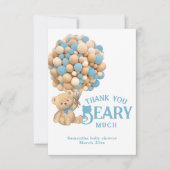 赤ん坊のシャワーモダンを心待ちにする サンキューカード (正面)