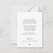 赤ん坊のシャワー写真の愛感謝していと感謝していあなた ノートカード (裏面)