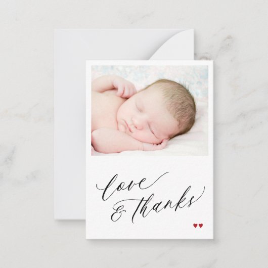 赤ん坊のシャワー写真の愛感謝していと感謝していあなた ノートカード (正面)