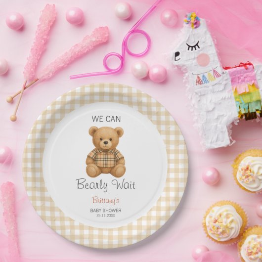 赤ん坊のシャワー名門私立校風のを心待ちにする ペーパープレート (パーティー)