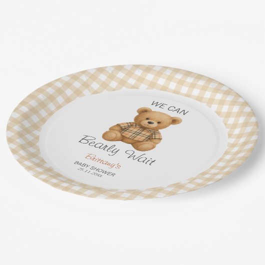 赤ん坊のシャワー名門私立校風のを心待ちにする ペーパープレート (アングル)