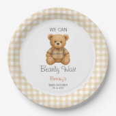 赤ん坊のシャワー名門私立校風のを心待ちにする ペーパープレート (正面)