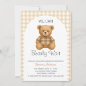 赤ん坊のシャワー名門私立校風のを心待ちにする 招待状 (正面)
