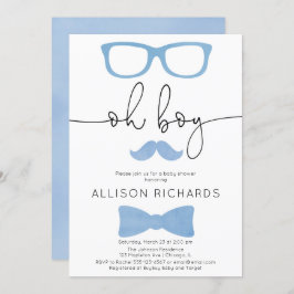 赤ん坊のシャワー少年、小さな男が彼の道にいる 招待状