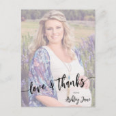 赤ん坊のシャワー愛感謝していと写真感謝していあなた ポストカード (正面)