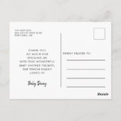 赤ん坊のシャワー感謝していユー ポストカード (裏面)