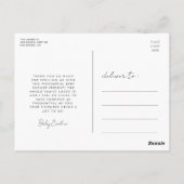 赤ん坊のシャワー感謝していユー ポストカード (裏面)