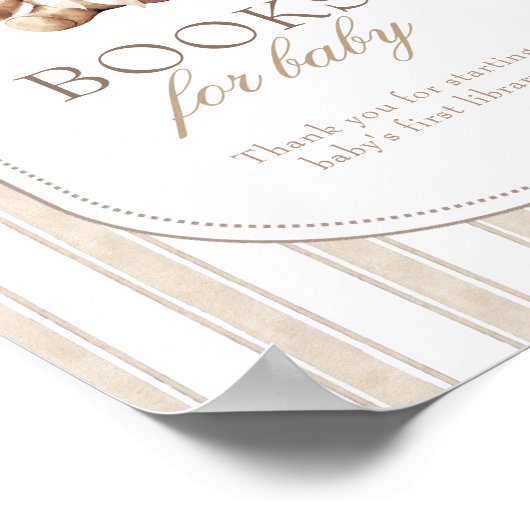 赤ん坊のシャワー本がベビーのサインを待つ ポスター (角)