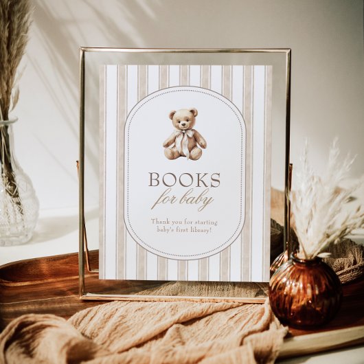 赤ん坊のシャワー本がベビーのサインを待つ ポスター