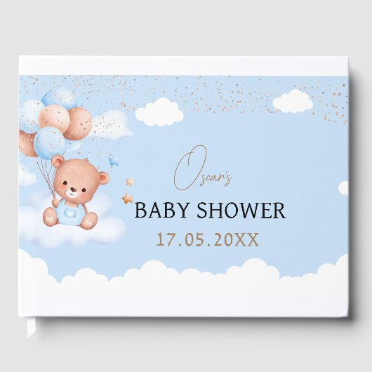 赤ん坊のシャワー男の子は可愛い ゲストブック (正面)