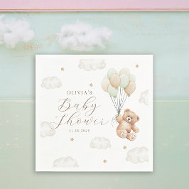 赤ん坊のシャワー男女兼用を待つ スタンダードカクテルナプキン